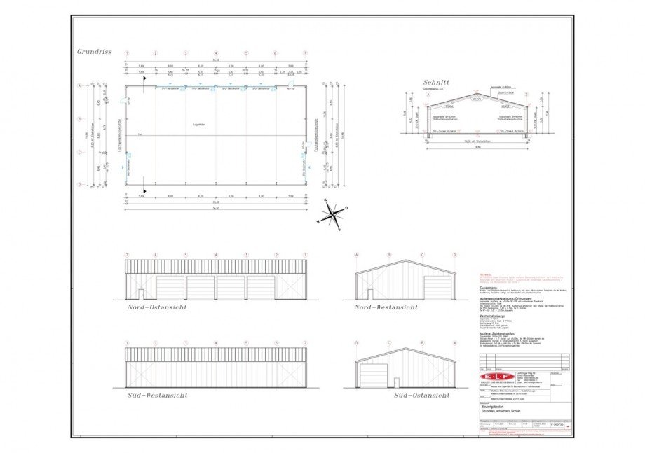 Grundrisse: Alle Aufma�e, Details und Info ohne Gew�hr. Halle / Lager / Produktion Eutin