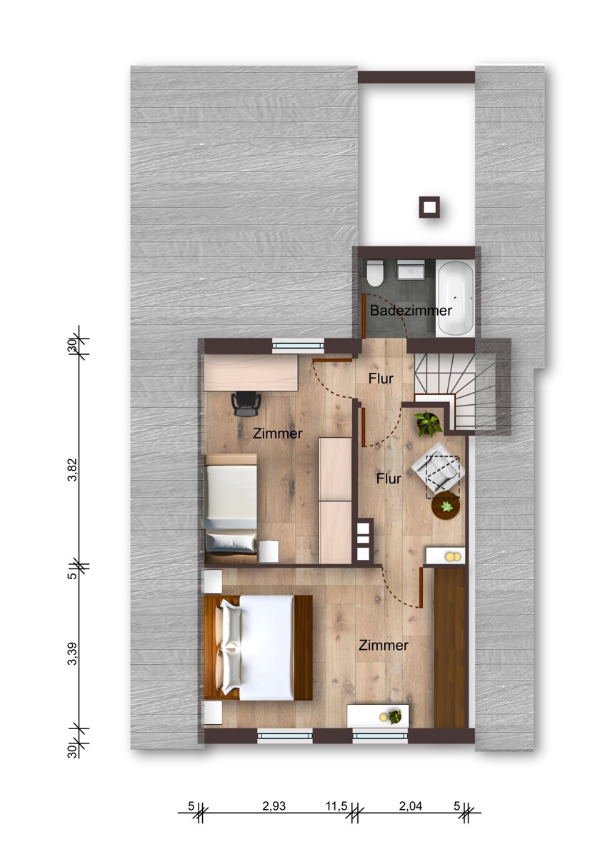 Grundriss Dachgeschoss: Alle Aufma�e, Details und Informationen ohne Gew�hr. Einfamilienhaus S�sel / R�bel