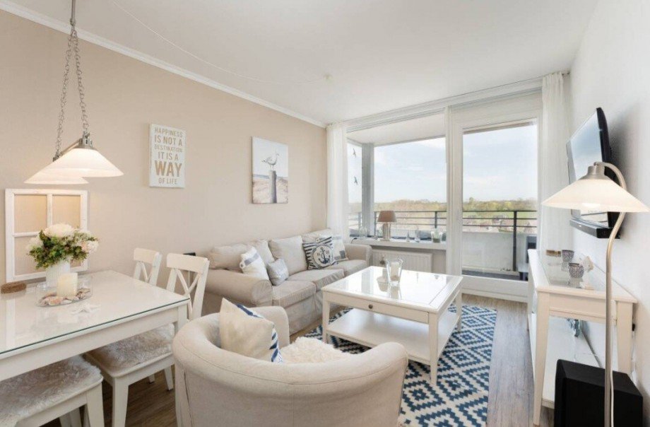 Teilansicht Wohnzimmer Etagenwohnung Kellenhusen