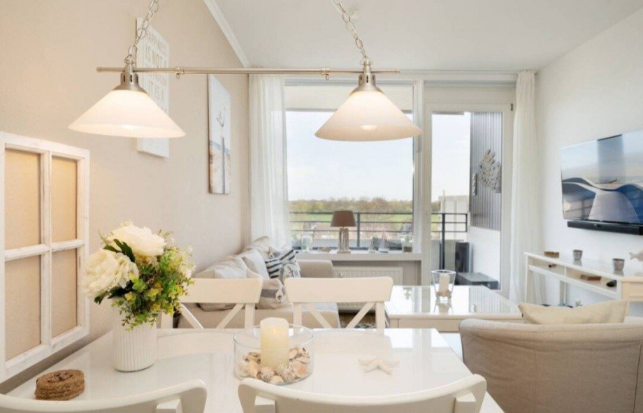 Teilansicht Wohnzimmer Etagenwohnung Kellenhusen