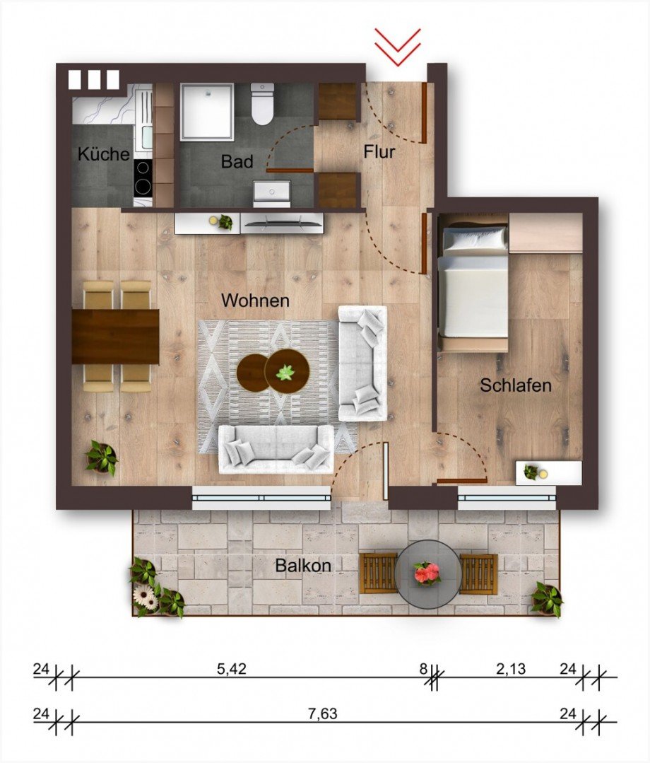 Grundriss Wohnung: Alle Daten, Aufma�e und Details sind ohne Gew�hr und dienen lediglich der Anschauung. Erdgeschosswohnung Heiligenhafen